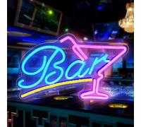 Panel LED de neón luminoso Cócteles con USB para decoración de pared, barra - letrero luminoso Cerveza 3D