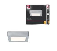 Panel LED Lunar de Paulmann, 170 x 170 mm, 11 W, 3000 K, cromo mate | Luminaria rectangular para montaje en pared o techo, luz blanca cálida, IP20, de larga duración, con material de montaje