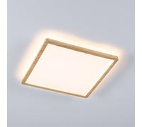 Paulmann 71030 Panel LED Atria Shine plafón con Backlight cuadrado IP44 16W 1600lm 293mmx293mm acabado madera plástico 3000K blanco cálido lum.de baño