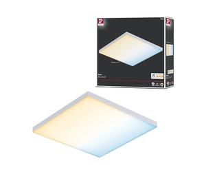 Panel LED Paulmann Velora 295 x 295 mm, 10,5 W, blanco mate | Tunable White de 2700 K a 6500 K, regulable, iluminación uniforme de la estancia, montaje en pared o techo