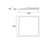 Panel LED Start de Sylvania, 62,5 x 62,5 cm, 840, DALI, 30 W True