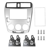 Panel Marco de Fascia Estéreo 2Din para City 2008-2013, Color Plata, Material ABS - Diseño Resistente, Fácil Instalación, Actualiza Tu Salpicadero