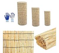 Panel natural - Valla decorativa tejida a mano para exteriores, resistente a la intemperie, divisor de patio trasero, fácil de instalar, valla de cortina para una mayor privacidad (90 x 300 cm)