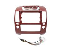 Panel Navegación Coche Adaptador de panel frontal para radio Android, kit de montaje para salpicadero compatible con Nissan Navara D40 Frontier Pathfinder(Full Set A Mod Red)