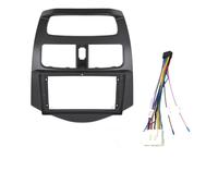 Panel Navegación Coche Radio Fascia Marco frontal para radio 2 DIN de 9 pulgadas compatible con Chevrolet Spark 2010-2013. Panel estéreo DVD. Instalación en el tablero.(Frame-black-cord)
