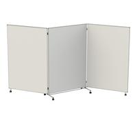 Panel para presentaciones/pared separadora, móvil, plegable y rotulable eurokraft pro, imantada, resistente a productos desinfectantes