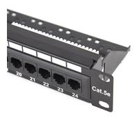 Panel Parche Cat5e 24 Puerto RJ45 48.3cm Rack Montable 1U & Cable Gestión Barra