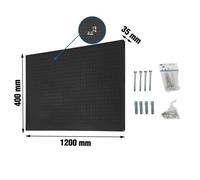 Simon Rack Panel Herramientas Pared, Organizador Herramientas, Incluye 14 Ganchos y 3 Soportes, 1200x400 mm, Antracita - Simonwork