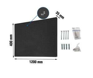 Panel perforado 400x1200x35 PANELCLICK 1200x400 ANTRACITA + 14 HOOK + 3 ACCE marca SIMONRACK