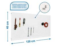 Panel perforado 400x1200x35 PANELCLICK 1200x400 BLANCO + 8 HOOK marca SIMONRACK