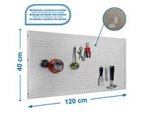 Panel perforado 400x1200x35 PANELCLICK 1200x400 GALVA + 8 HOOK marca SIMONRACK