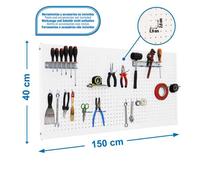 Panel perforado 400x1500x35 PANELCLICK 1500x400 BLANCO + 14 HOOK + 3 ACCE marca SIMONRACK
