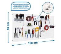 Panel perforado 400x1500x35 PANELCLICK 1500x400 BLANCO + 22 HOOK + 3 ACCE marca SIMONRACK