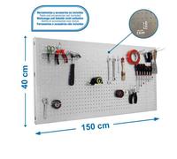 Panel perforado 400x1500x35 PANELCLICK 1500x400 GALVA + 14 HOOK + 3 ACCE marca SIMONRACK