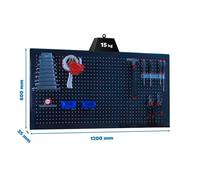 Simon Rack Panel Herramientas Pared, Organizador Herramientas, Incluye 8 Ganchos, 1200x600 mm, Antracita - Simonwork