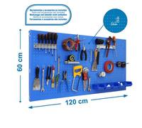 Panel perforado 600x1200x35 PANELCLICK 1200x600 AZUL + 22 HOOK + 8 ACCE marca SIMONRACK