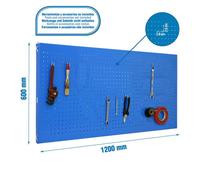 Panel perforado 600x1200x35 PANELCLICK 1200x600 AZUL + 8 HOOK marca SIMONRACK