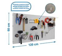 Panel perforado 600x1200x35 PANELCLICK 1200x600 GALVA + 22 HOOK + 3 ACCE marca SIMONRACK