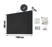 Simon Rack Panel Herramientas Pared, Organizador Herramientas, Incluye 22 Ganchos y 3 Soportes, 1500x600 mm, Antracita - Simonwork