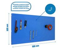 Panel perforado 600x900x35 PANELCLICK 900x600 AZUL + 8 HOOK marca SIMONRACK