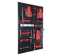 Relaxdays Panel de herramientas con accesorios rojo,negro
