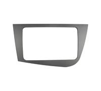 Panel radioeléctrico Fascia Radio para Seat para Leon Unidad Principal Doble DIN Panel Estéreo Tablero Navegación GPS DVD Marco Frontal Bisel(Gris)