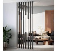 Panel separador de ambientes independiente, división de listones de metal para privacidad y separación de espacios en dormitorio, comedor, oficina, diseño moderno, solución versátil y elegante