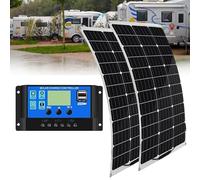 Panel Solar 500W 1000W Panel Solar Monocristalino Flexible Ultra Ligero Ultra Delgado Impermeable Cargador Solar para Autocaravana, Techo, Caravana, Barco y Superficies Desparejas(2x500W)