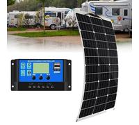 Panel Solar 500W 1000W Panel Solar Monocristalino Flexible Ultra Ligero Ultra Delgado Impermeable Cargador Solar para Autocaravana, Techo, Caravana, Barco y Superficies Desparejas(1x500W)