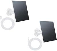 Panel Solar 6W para Cámara de Vigilancia Exterior, Paneles Solares para Cámara de Batería Recargable, USB Tipo C y Adaptador DC 3.5mm, USB C Cargador Solar Compatible con Eufy, Reolink, Ring, Arlo