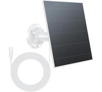 Panel Solar 6W para Cámara de Vigilancia Exterior, Paneles Solares para Cámara de Batería Recargable, USB Tipo C y Adaptador DC 3.5mm, USB C Cargador Solar Compatible con Eufy, Reolink, Ring, Arlo