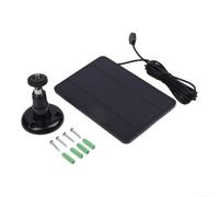 Panel Solar Cargador 4W Cable para Cámaras Panel Solar Cargador | para compacto 175x115mm, peso ligero, para fácil transporte, instalación para versátil, para ideal espacios pequeños(Black)