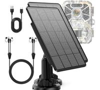 panel solar de 12V/1A 6V/2A con batería de litio recargable integrada de 4000 mAh,accesorio de caza, impermeable IP66 compatible con cámaras de caza o alimentador de ciervos (2 pack)