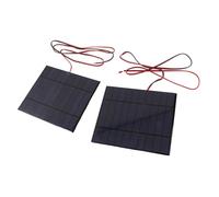 Panel Solar de 2 Piezas DC 5V 500MA, Módulo de Energía de Celda, Panel Solar de Silicio Policristalino, con Cable de 100 cm, Grosor de 2 mm, para Proyectos de Investigación Científica