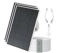 Panel solar de 3 W/5 V con batería incorporada de 6000 mAh, puertos DC/USB-C/Micro USB, carga múltiple de dispositivos, compatible con cámaras Ring, eufy, Reolink, Blink y otras, así como dispositivos