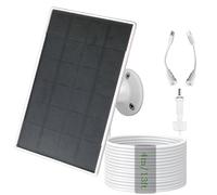 Panel solar de 3 W/5 V con batería incorporada de 6000 mAh, puertos DC/USB-C/Micro USB, carga múltiple de dispositivos, compatible con cámaras Ring, eufy, Reolink, Blink y otras, así como dispositivos