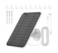 Panel solar de 5 V 4 W para cámara de anillo, panel solar compatible con batería Ring Stick Up Cam/Pro, batería Spotlight Cam Plus/Pro, incluye conector de barril a adaptador USB-C, IP65 resistente al