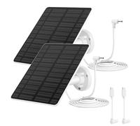Panel Solar de 5W para Cámara de Seguridad,GuKKK Solares Cámara de Batería Recargable Compatible Ring Spotlight Cam Pro/Plus & Stick Up Cam/Pro,Paneles Solares Impermeable Conexión USB y USB-C (2)