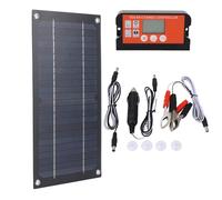 Panel Solar de 600W, Silicio Monocristalino, Alta Eficiencia, Controlador de 100 A, Kit Solar Portátil con Cable de Extensión, Clip de Batería, para Vehículos Recreativos,