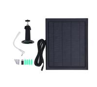 Panel Solar de 6W para Cámara de Seguridad Al Aire Libre, Panel Solar de Cámara a Prueba de Agua IP66 con Puerto Micro USB y USB C, Montaje Ajustable de 360 ° (CSP6W-T-B)