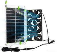 Panel solar de 8 W con ventiladores de escape duales de 12 V para una refrigeración eficiente y para ventilación en casas de mascotas, invernaderos y cobertizos, construcción impermeable IP65