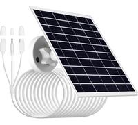Panel solar de 9W/5V para cámara de seguridad con cable de carga 3 en 1 de 13 pies (conectores micro USB,tipo C y CC 3.5x1.35),IP66 impermeable,compatible con cámaras de batería de baja potencia en