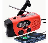 Panel solar de emergencia portátil de 2000 mAh, radio meteorológica SOS, autoalimentada, 7 canales NOAA, radios WB/AM/FM con lámpara de lectura, linterna de manivela de mano, suministros de