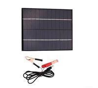 Panel solar de polisilicio Mantenedor de batería 5.5W 12V con clip de batería 210X165mm Panel de carga compacto para dispositivos al aire libre Cargador de goteo portátil 2-Pack Negro