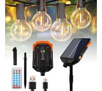Panel solar de repuesto para cadena de luces con mando a distancia y puerto de carga USB, módulo solar de 24 V para guirnaldas de luces LED para exteriores, IP65 resistente al agua, pieza de repuesto