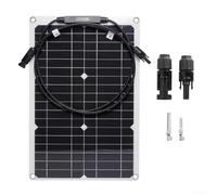 Panel solar de silicio monocristalino, 20 W, resistente al agua IP68 | Alta eficiencia, transparente para atrapar luz, orientación multiángulo, para un rendimiento energético ideal