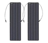 Panel Solar Flexible 2 Piezas 200W Monocristalino Flexible,400W Mono Paneles Solares Flexibles Cargador Fuera de la Red para RV Barco Cabina Furgoneta Coche Superficies Irregulares,black