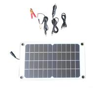 Panel solar flexible de 10 W 12 V monocristalino, cargador semiflexible para RV, barco, coche, techo, energía portátil para camping, senderismo con cables