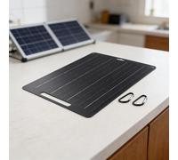 Panel solar flexible de 10 W | Kit de cargador USB monocristalino para acampar al aire libre | Fuente de alimentación portátil impermeable para teléfonos y dispositivos | Negro (1 unidad)