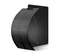 Panel solar flexible de 50 W, color negro, 19,8 V, monocristalino, módulo solar flexible para baterías de 12 V, panel solar para techo plano, tejado, balcón, casa, módulo Pv